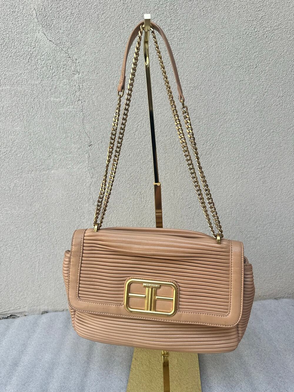 Ted Baker London Quilted Leather Chain Shoulder Bag Tan / Camel Gold Hardware